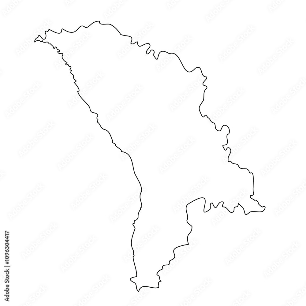 Moldova outline isolated on transparent background. Moldova outline isolated on transparent background.