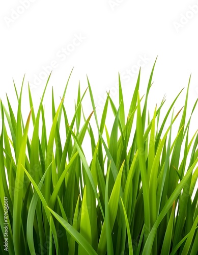 green grass isolated on white