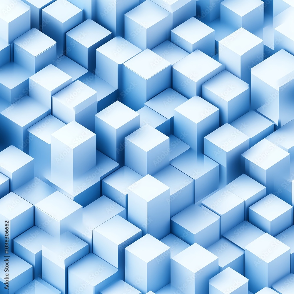 Abstract blue cube pattern, white isolate background. Abstract blue cube pattern, white isolate background.
