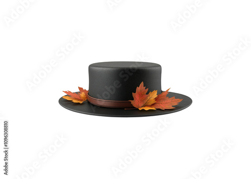 Traditional pilgrim hat isolated on transparent background photo