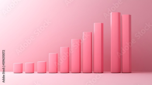 Free Download Minimalist 3D growth chart with upward bars on white background for business visualization - GFXLoad