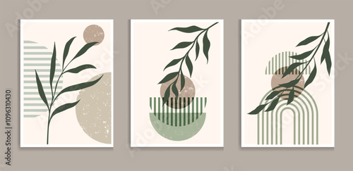 Green wall art  geometric  green wall decor boho wall decor vector
