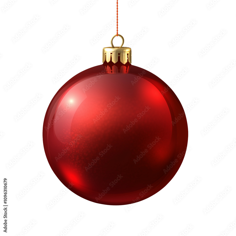 Red Christmas ball isolated on transparent background Red Christmas ball isolated on transparent background