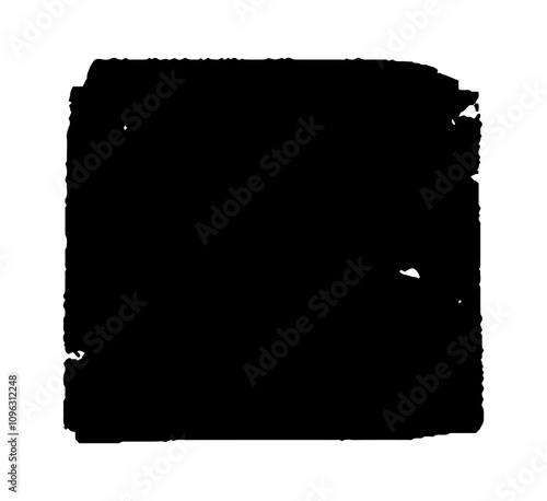 Grunge square template. Black painted squares or rectangular shapes. Hand drawn brush frame for text.