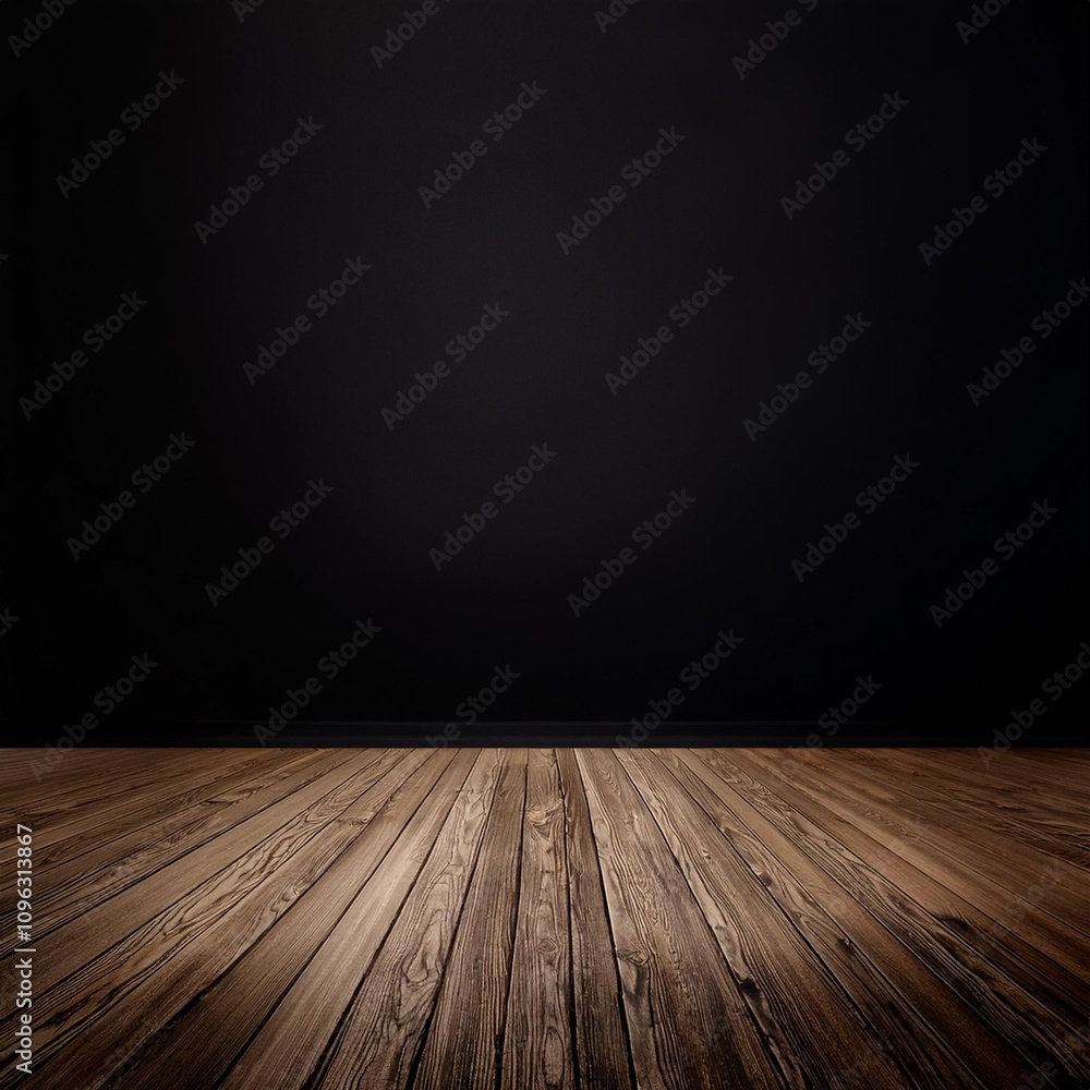 wood floor with dark black wall for present product wood floor with dark black wall for present product