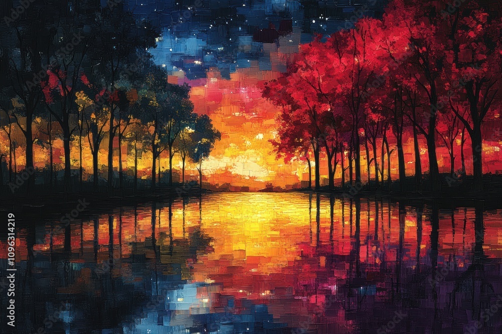 nighttime abstract art, a modern art banner showcases a mix of vibrant colors in a captivating night landscape design, creating a visually stunning piece nighttime abstract art, a modern art banner showcases a mix of vibrant colors in a captivating night landscape design, creating a visually stunning piece