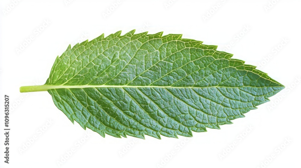 Mint Leaf Close-up: Vibrant Green Detail Mint Leaf Close-up: Vibrant Green Detail
