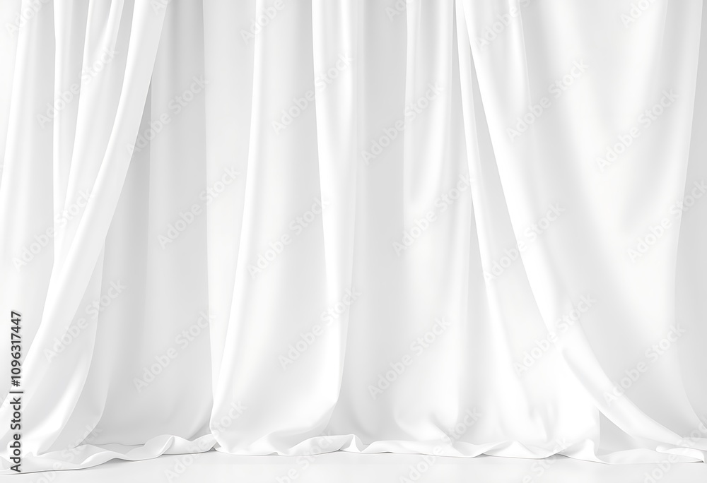 White tulle curtain with waving pattern, background, texture White tulle curtain with waving pattern, background, texture