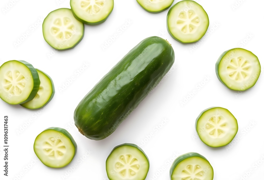 Fresh cucumber isolated on white background Fresh cucumber isolated on white background