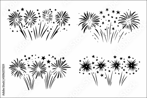 Firework Cartoon Vector Illustration