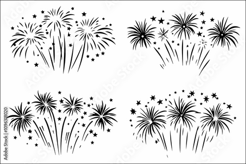 Firework Cartoon Vector Illustration