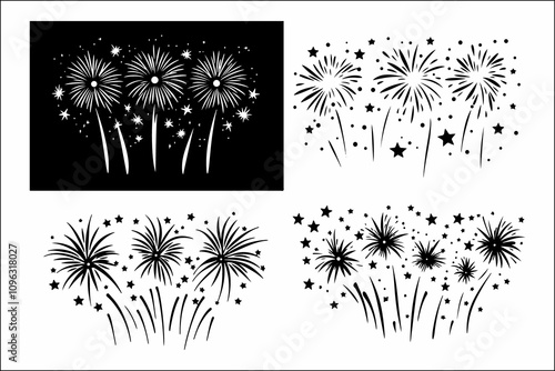 Firework Cartoon Vector Illustration