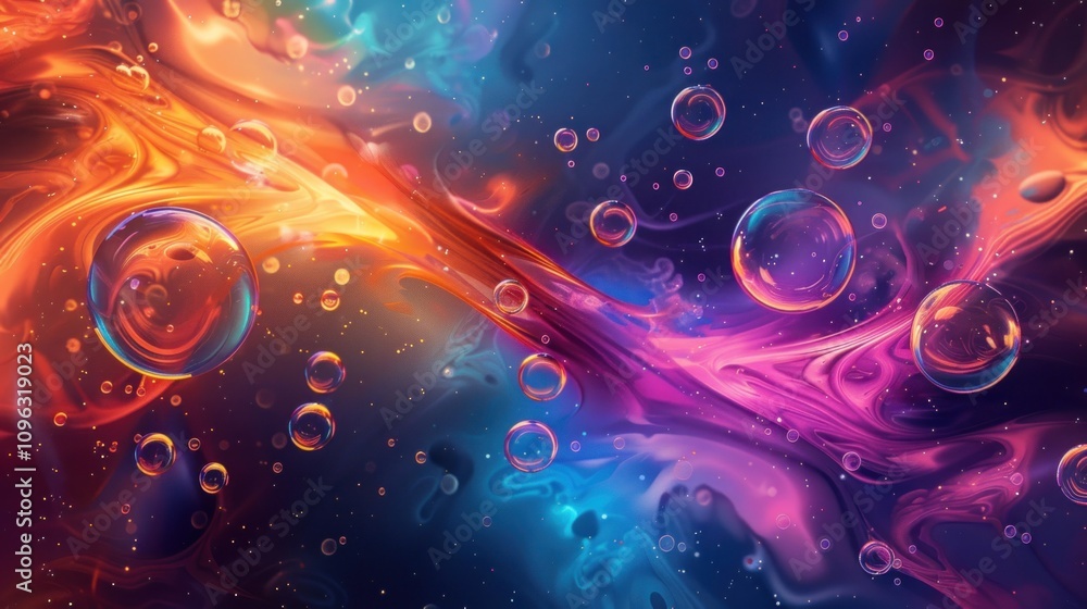 Abstract Swirling Colors and Bubbles Abstract Swirling Colors and Bubbles