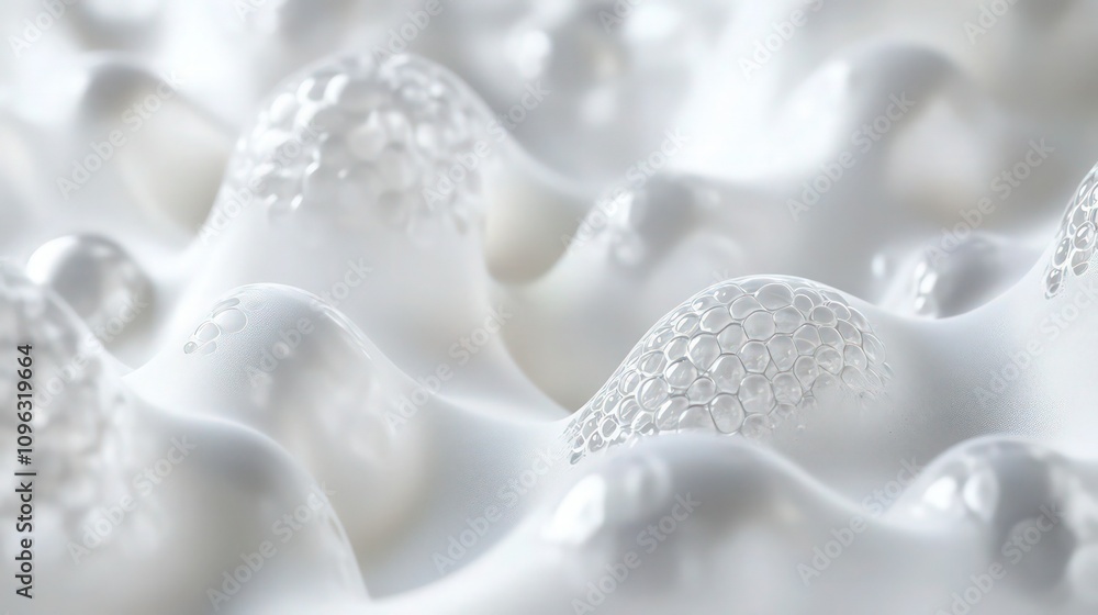 A smooth, flowing background of white soap foam bubbles forming abstract shapes. The bubbles are perfectly round with subtle reflections of light, creating an ethereal, almost cloud-like appearance. A smooth, flowing background of white soap foam bubbles forming abstract shapes. The bubbles are perfectly round with subtle reflections of light, creating an ethereal, almost cloud-like appearance.