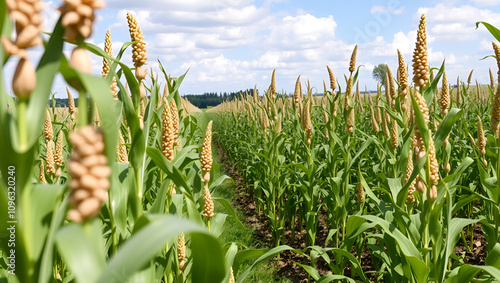 Growing grain sorghum. photo