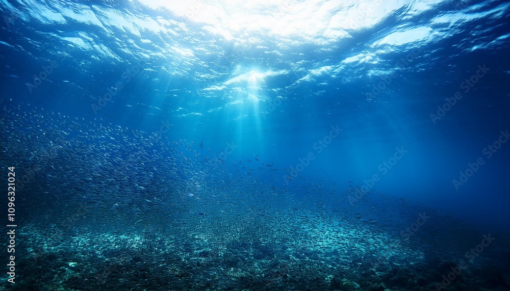 Fototapeta premium underwater blue background in sea