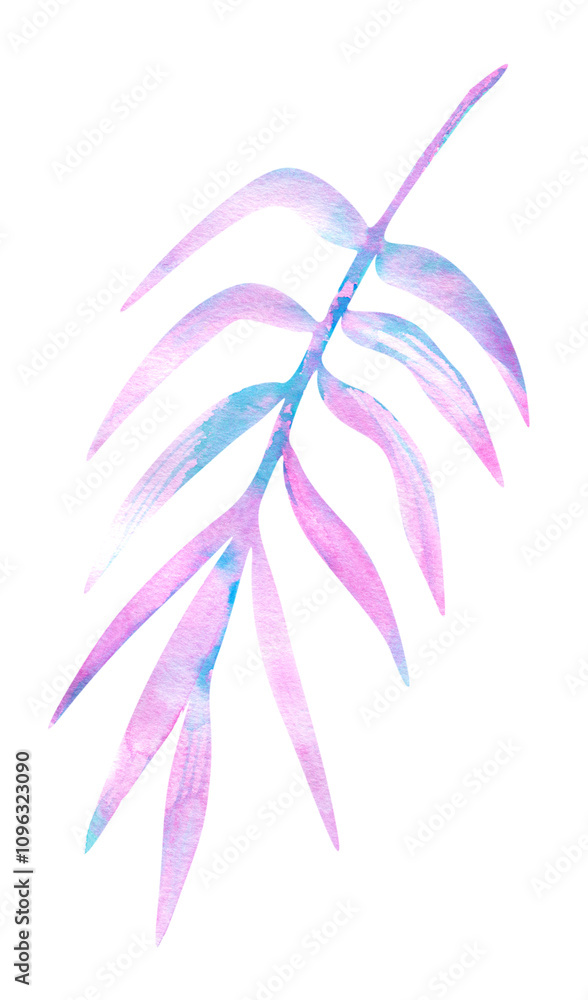 Obraz premium Palm leaf in pastel watercolors
