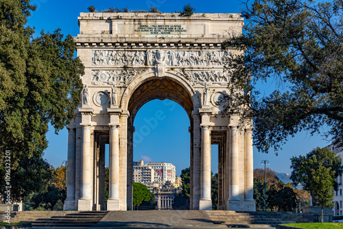 Arch of Victory - Located in Piazza della Vittoria in the city of Genoa - Italy