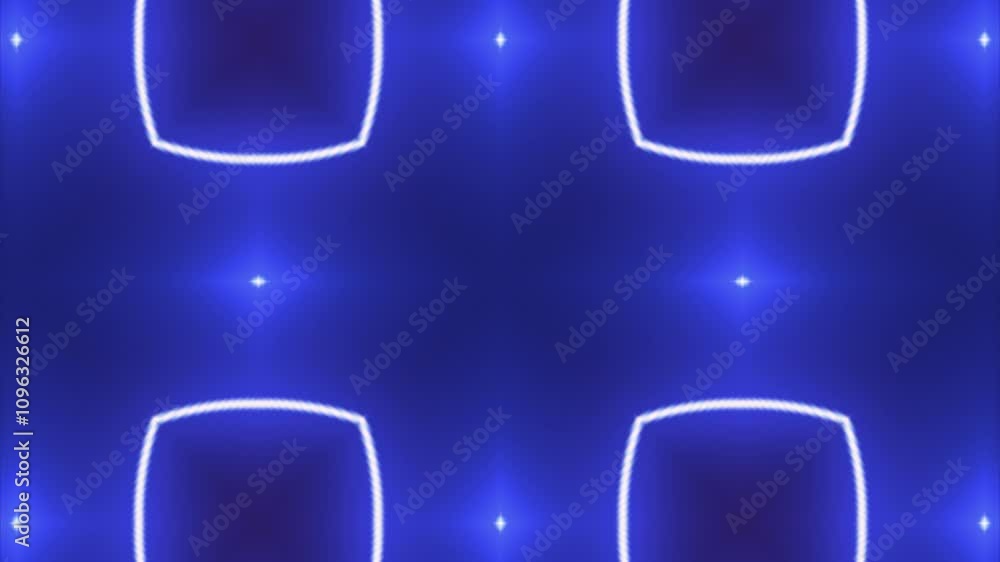 Abstract motion background with glowing blue neon lines moving ...