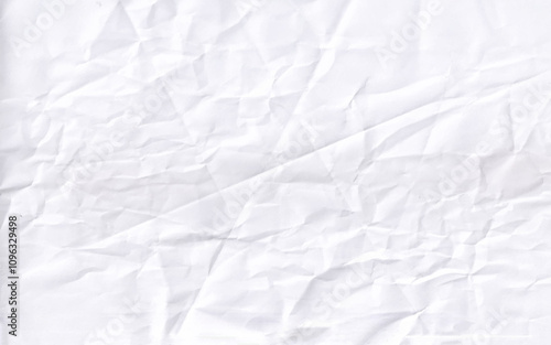 White clean crumpled paper background. Horizontal crumpled empty paper template for posters and banners. Vector illustration