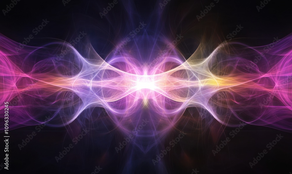 Abstract background with quantum electromagnetic cascades on obsidian canvas Abstract background with quantum electromagnetic cascades on obsidian canvas