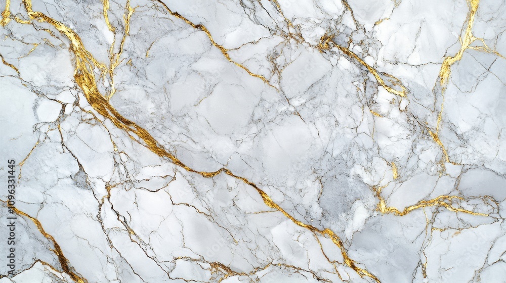 Elegant white marble with striking gold veins, creating a luxurious and modern surface design. Elegant white marble with striking gold veins, creating a luxurious and modern surface design.