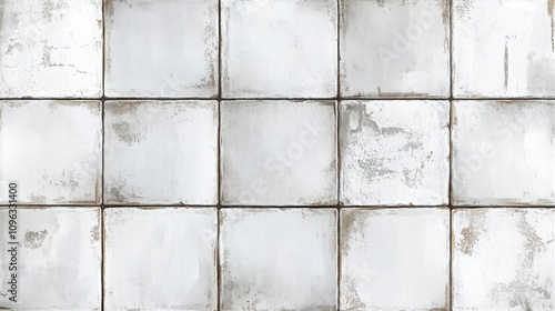 Close-up of a textured, weathered white tile surface with subtle variations and imperfections.