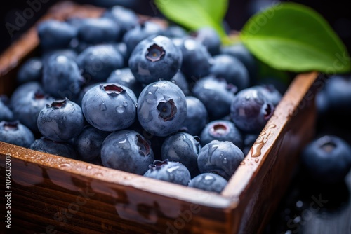Wallpaper Mural A wooden box full of fresh blueberries Torontodigital.ca