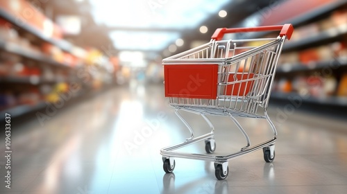 Wallpaper Mural A shopping cart is in a store with a lot of items on the shelves Torontodigital.ca