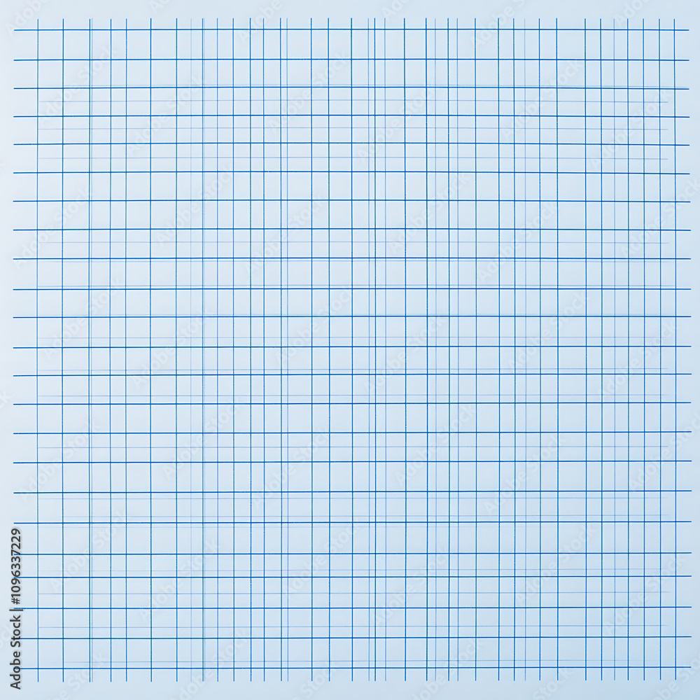 Blue graph paper sheet on white Blue graph paper sheet on white