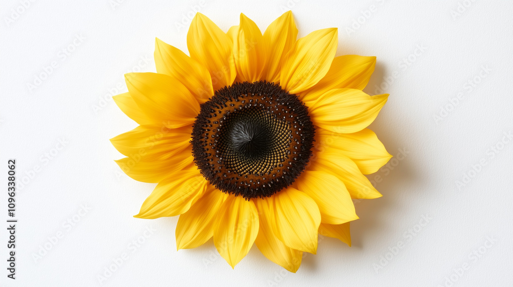Fototapeta premium Yellow Sunflower with Green Leaves