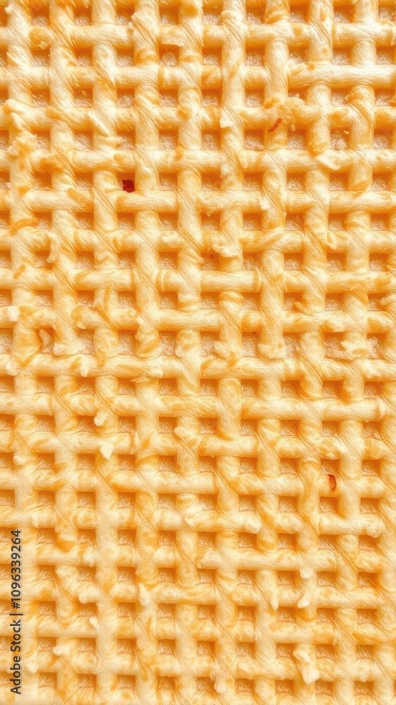 Close-up of crispy wafer texture with intricate grid pattern, detail Close-up of crispy wafer texture with intricate grid pattern, detail