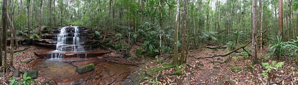 Nature's serenity waterfall cascading through lush forest australia landscape photography tranquil environment scenic viewpoint Nature's serenity waterfall cascading through lush forest australia landscape photography tranquil environment scenic viewpoint
