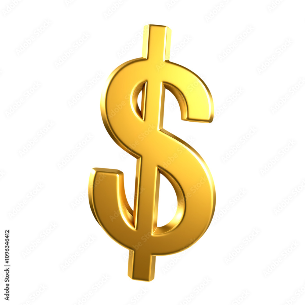 Gold dollar sign 3d cartoon style illustration Gold dollar sign 3d cartoon style illustration