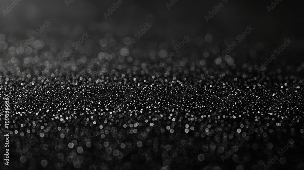Close-up of shimmering droplets on a dark surface, creating an enchanting bokeh effect. Close-up of shimmering droplets on a dark surface, creating an enchanting bokeh effect.