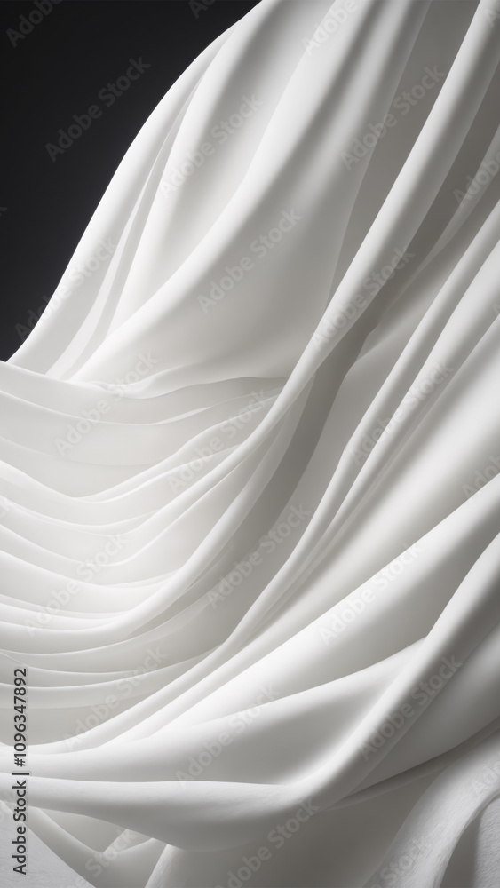 White Fabric Textile Against Black Background – Clean and Modern Contrast White Fabric Textile Against Black Background – Clean and Modern Contrast