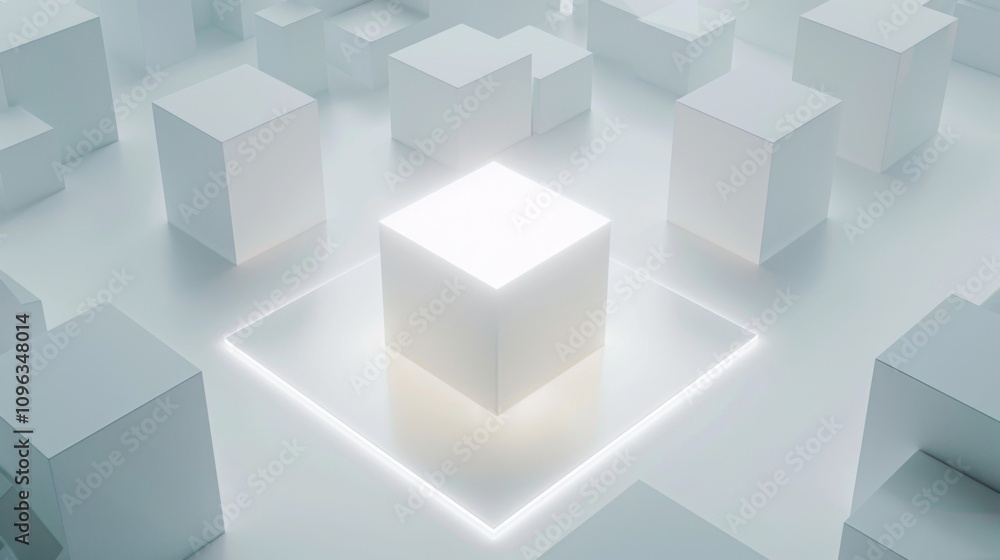 Fototapeta premium Minimalistic block space in a Modern Atmosphere, future smart office, business concept, Graphic Resources, Wallpapers, Brochure, Websites, banner design, Advertising, background
