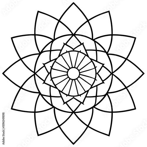 mandala line art vector illustration print ready png