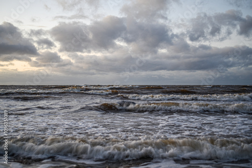 stormy Baltic sea in the late autumn