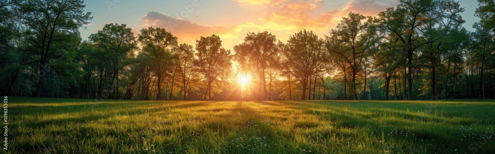 Fototapeta premium Sunset in the Forest