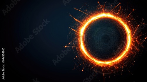 Dynamic circular energy visualization abstract background graphic design dark environment artistic concept for digital art photo