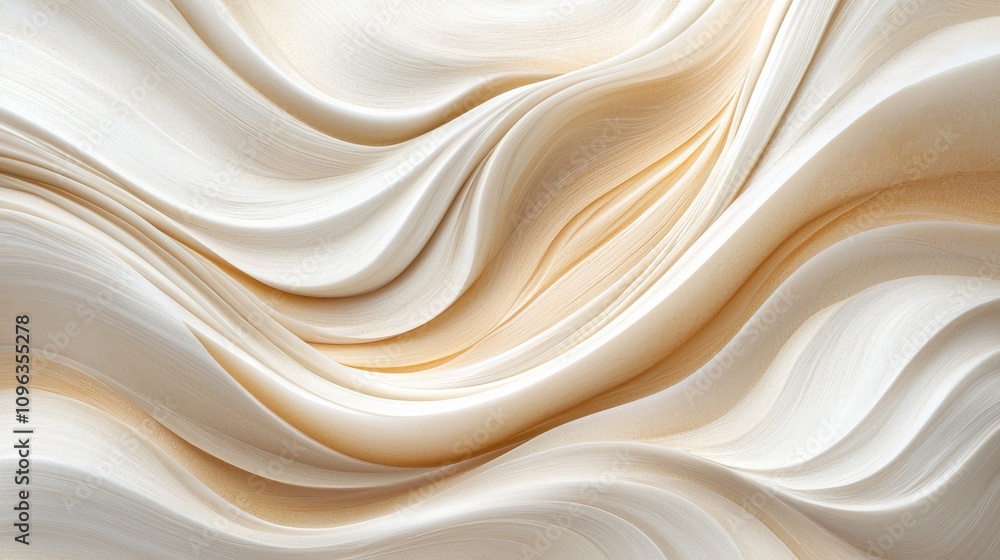 Obraz premium A smooth, flowing fabric texture in creamy tones, creating a sense of elegance and softness.