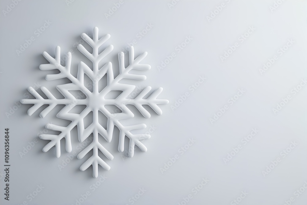 White Snowflake on Light Background White Snowflake on Light Background
