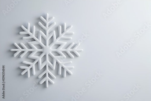 White Snowflake on Light Background