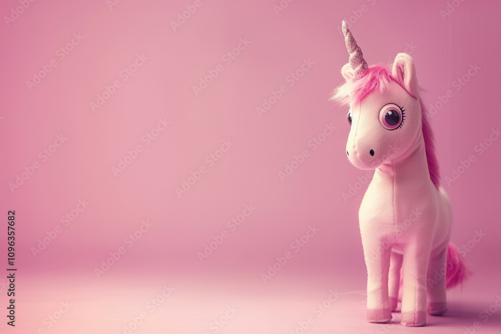 Fantastically mythological pink unicorn with big long horn Fantastically mythological pink unicorn with big long horn