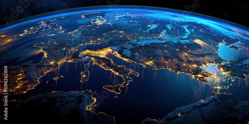 Wallpaper Mural Night Lights of Europe from Space Torontodigital.ca