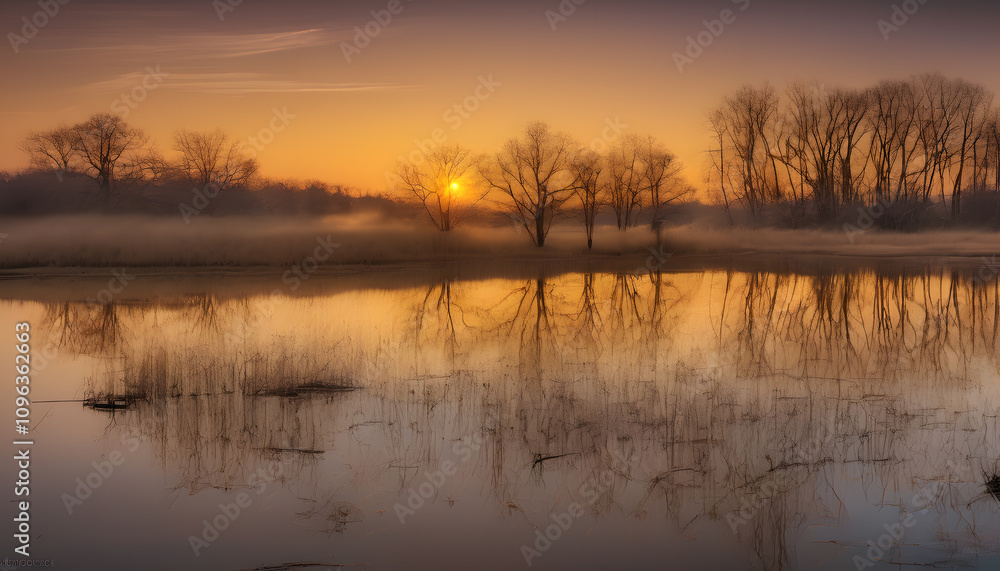 Fototapeta premium Serene New Year’s Morning Sunrise