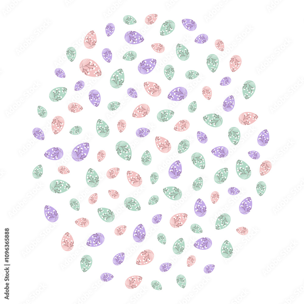 Decorated Easter eggs Rounded festive Background Texture or Wallpaper concept. Easter greeting idea Decorated Easter eggs Rounded festive Background Texture or Wallpaper concept. Easter greeting idea