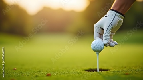 Golfing at Sunset: Precision and Serenity on the Green photo