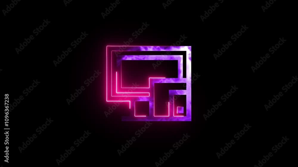 Futuristic neon green device all the video glowing interface icon against black background Futuristic neon green device all the video glowing interface icon against black background